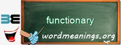 WordMeaning blackboard for functionary